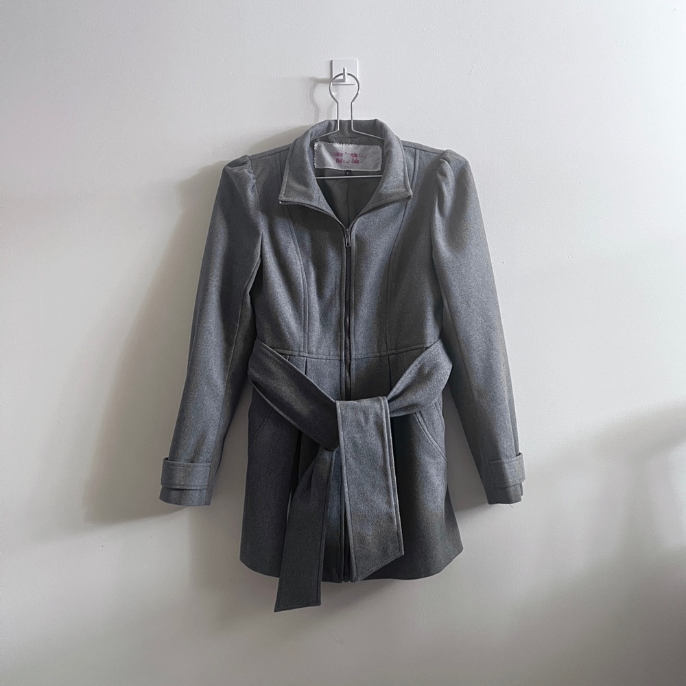 AMBITION BELTED WOOL WINTER PEACOAT